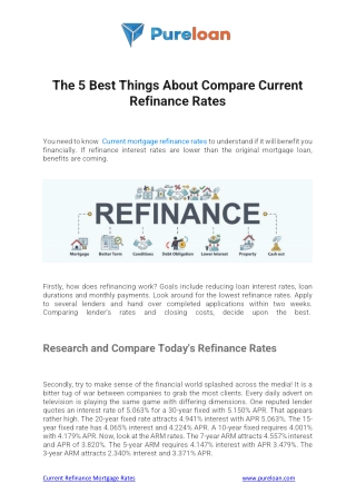 The 5 Best Things About Compare Current Refinance Rates
