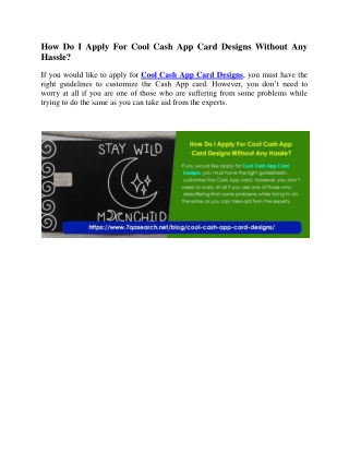 How Do I Apply For Cool Cash App Card Designs Without Any Hassle?