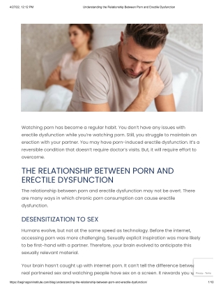 Understanding the relationship between porn and erectile dysfunction