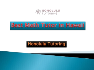 Best Math Tutor in Hawaii
