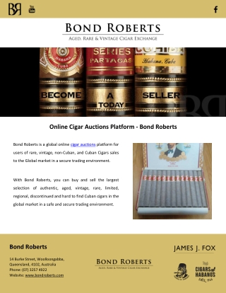 Online Cigar Auctions Platform - Bond Roberts