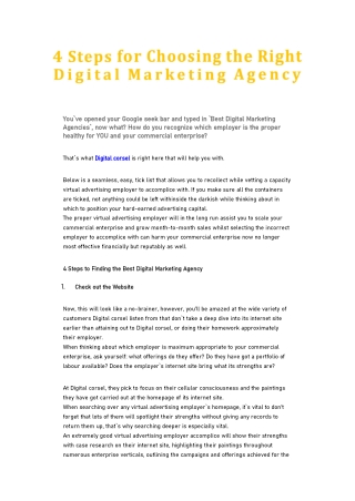 4 Steps for Choosing the Right Digital Marketing