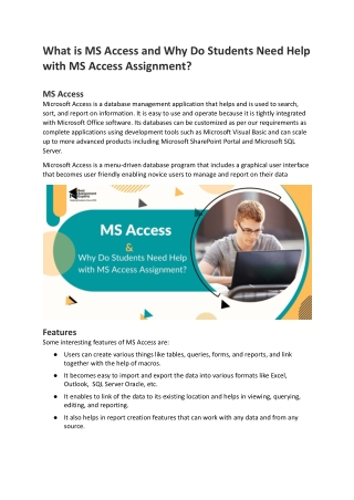 What is MS Access and Why Do Students Need Help with MS Access Assignment?