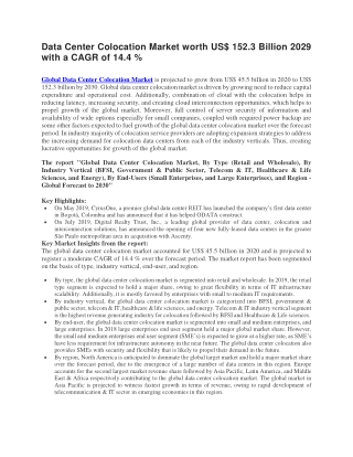 Data Center Colocation Market worth US