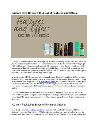 Custom CBD Boxes with A Lot of Features and Offers