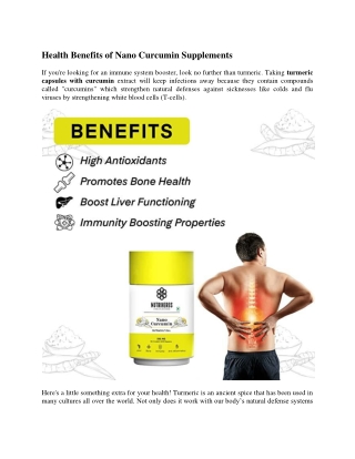 Health Benefits of Nano Curcumin Supplements