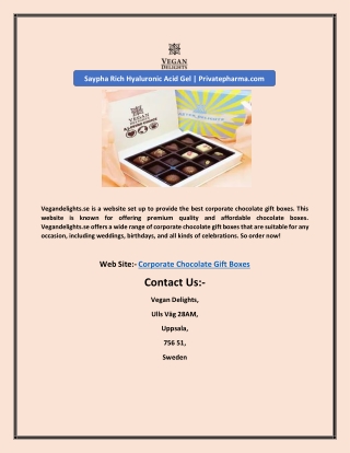 Corporate Chocolate Gift Boxes for Any Occasion | Vegandelights.se