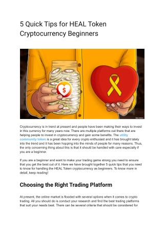 5 Quick Tips for HEAL Token Cryptocurrency Beginners