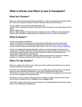 What is Docker and When to Use It