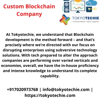 Custom Blockchain Company | TokyoTechie