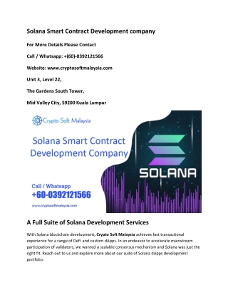 Solana Smart Contract Development company