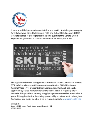australian skills visa