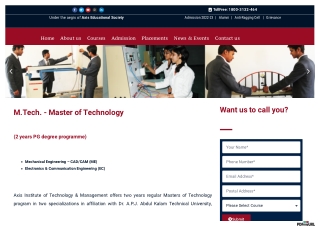 M.Tech | Master of Technology | Axis Colleges