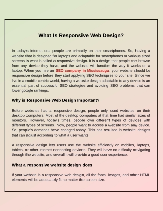 What Is Responsive Web Design?