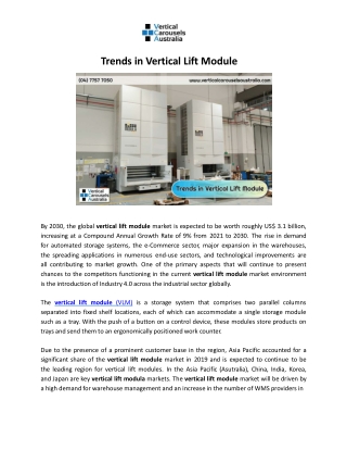 Trends in Vertical Lift Module