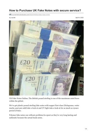 How to Purchase UK Fake Notes with secure service? | (540) 384-1819