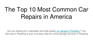 The Top 10 Most Common Car Repairs in America