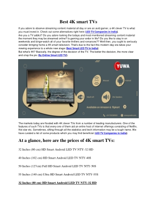 Best 4K smart TVs