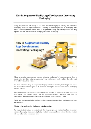 How is Augmented Reality App Development Innovating Packaging