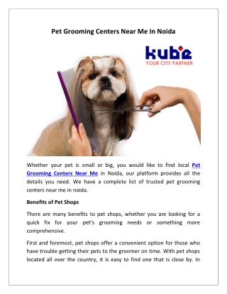Pet Grooming Centers Near Me In Noida