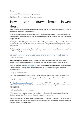 How to use Hand drawn elements in web design