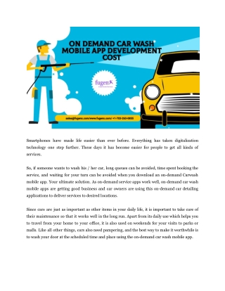 On Demand Car Wash Mobile App Development Cost