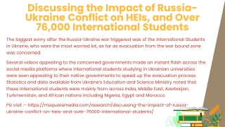 Discussing the Impact of Russia-Ukraine Conflict on HEIs, and Over 76,000 Intern