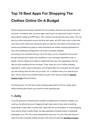 Top 10 Best Apps For Shopping The Clothes Online On A Budget