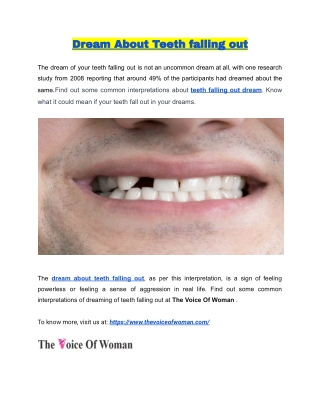 Dream About Teeth falling out