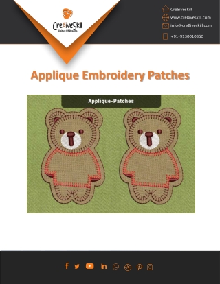 High Quality Applique Custom Embroidery Patches | Cre8iveskill