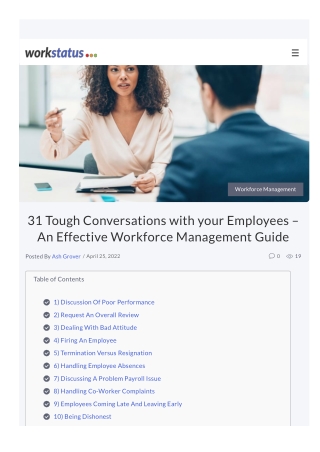 31 Tough Conversations with your Employees