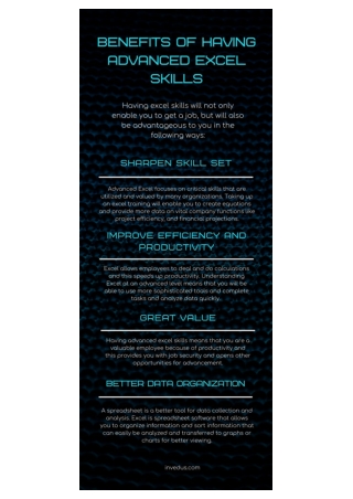 Benefits of Having Advanced Excel Skills