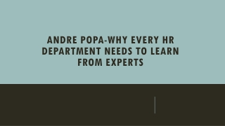 Andre Popa-Why Every HR Department Needs to Learn from Experts
