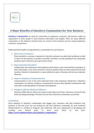 4 Major Benefits of Salesforce Communities for Your Business