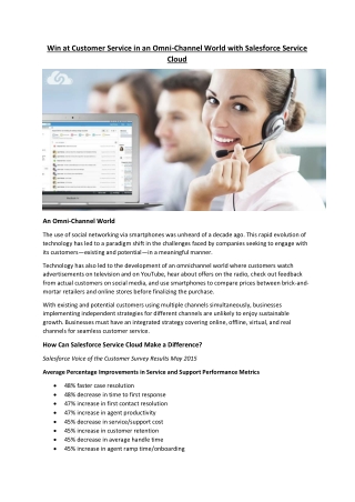 Win at Customer Service in an Omni-Channel World with Salesforce Service Cloud