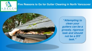 Five Reasons to Go for Gutter Cleaning in North Vancouver