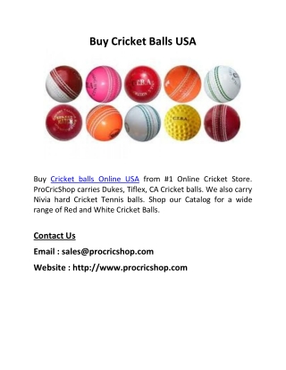 Buy Cricket Balls USA