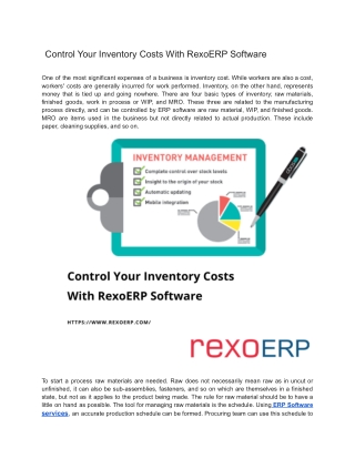 Control Your Inventory Costs With RexoERP Software