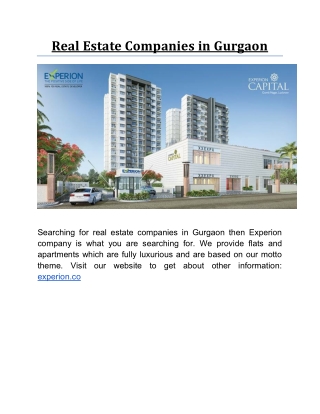 Real Estate Companies in Gurgaon