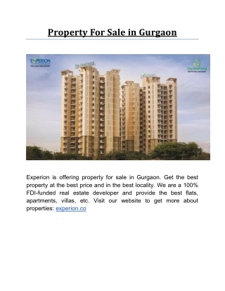 Property For Sale in Gurgaon