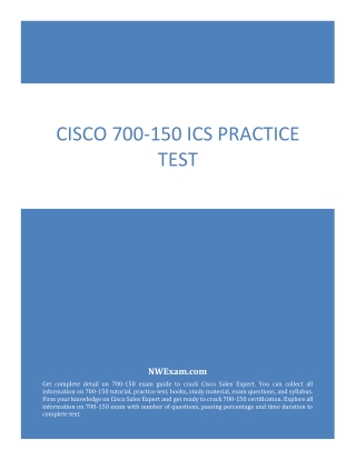 [Latest] Cisco 700-150 ICS Practice Test