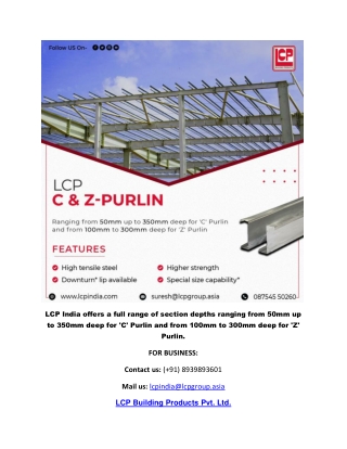 C & Z Purlin Manufacturer