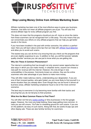 Stop Losing Money Online from Affiliate Marketing Scam