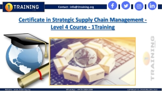 Strategic Supply Chain Management (L-4) Course with Certificate