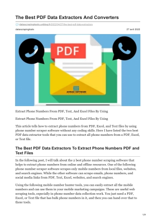 1The Best PDF Data Extractors And Converters
