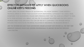 An easy method to fix QuickBooks Online Keeps Freezing