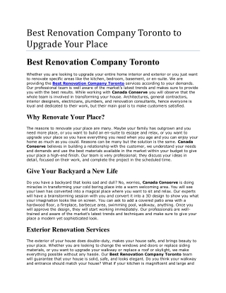 Best Renovation Company Toronto to transform your living room