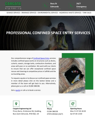 PROFESSIONAL CONFINED SPACE ENTRY SERVICES