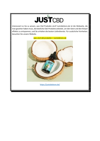 was sind cbd produkte  Justcbdstore.de
