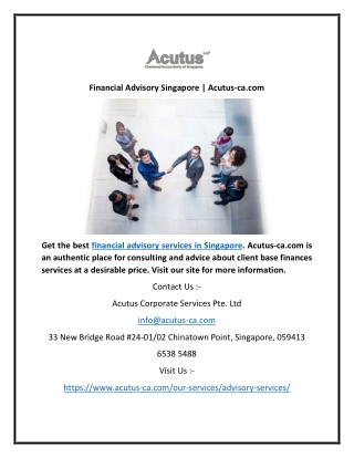 Financial Advisory Singapore | Acutus-ca.com